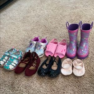 7 pairs of shoes.  Including Frozen 2 sneakers.